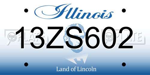 13ZS602 Illinois License Plate