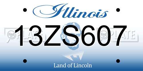 13ZS607 Illinois License Plate