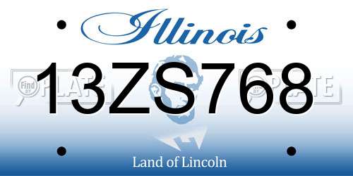 13ZS768 Illinois License Plate