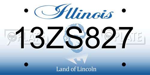 13ZS827 Illinois License Plate