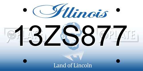 13ZS877 Illinois License Plate