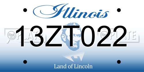 13ZT022 Illinois License Plate
