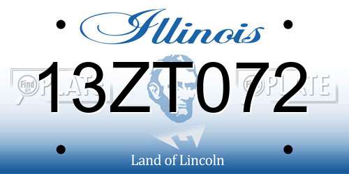 13ZT072 Illinois License Plate