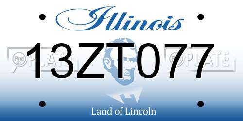 13ZT077 Illinois License Plate