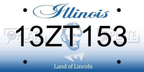 13ZT153 Illinois License Plate