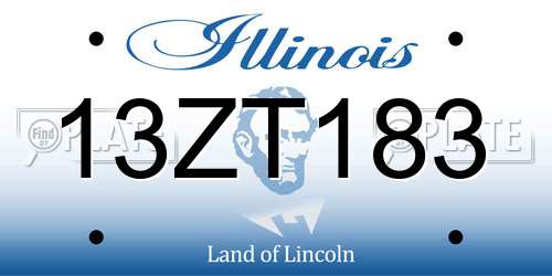 13ZT183 Illinois License Plate