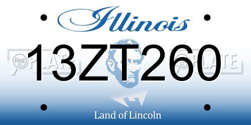 13ZT260 Illinois License Plate