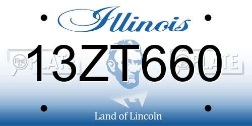 13ZT660 Illinois License Plate