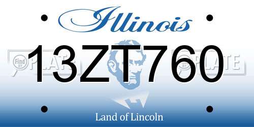 13ZT760 Illinois License Plate