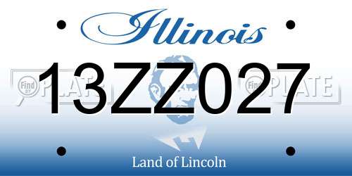 13ZZ027 Illinois License Plate