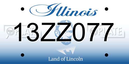 13ZZ077 Illinois License Plate