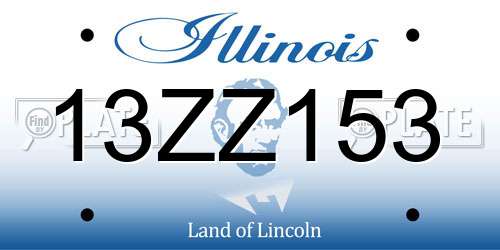 13ZZ153 Illinois License Plate