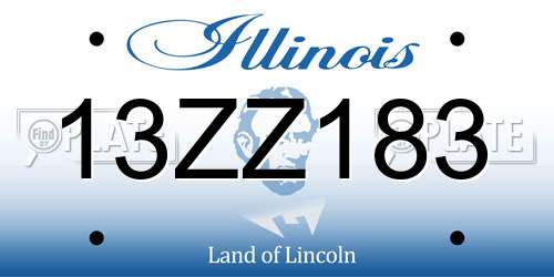 13ZZ183 Illinois License Plate