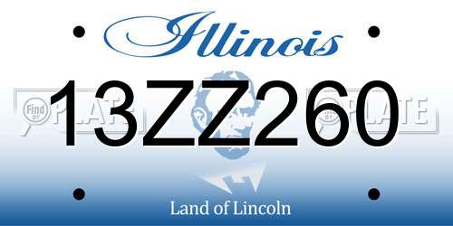 13ZZ260 Illinois License Plate