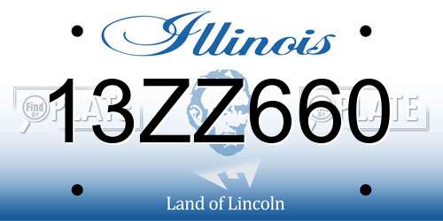 13ZZ660 Illinois License Plate