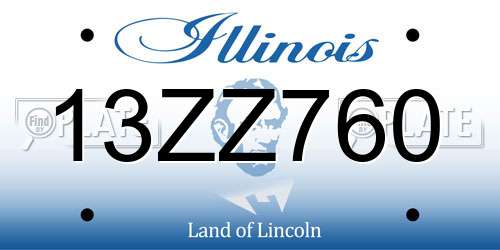 13ZZ760 Illinois License Plate