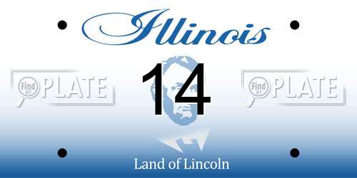 14 Illinois License Plate