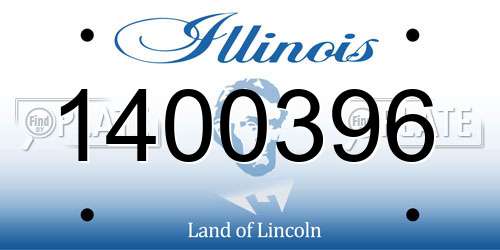 1400396 Illinois License Plate