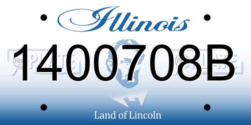 1400708B Illinois License Plate