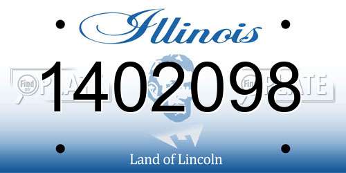 1402098 Illinois License Plate