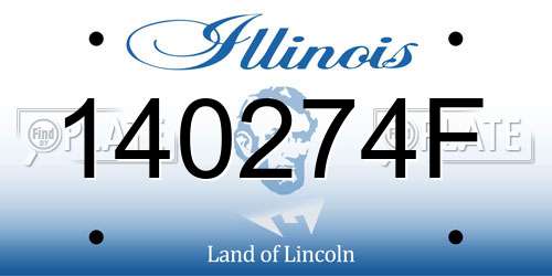 140274F Illinois License Plate