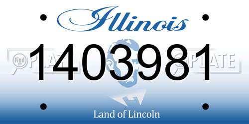 1403981 Illinois License Plate