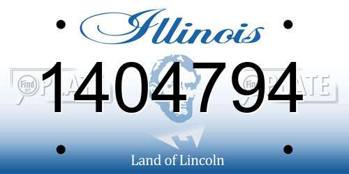 1404794 Illinois License Plate