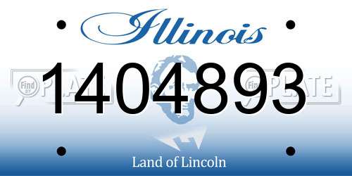 1404893 Illinois License Plate