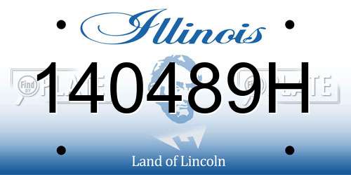140489H Illinois License Plate