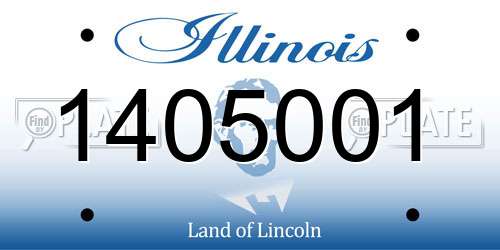1405001 Illinois License Plate