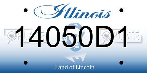 14050D1 Illinois License Plate