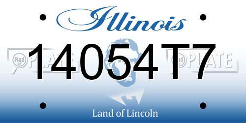 14054T7 Illinois License Plate
