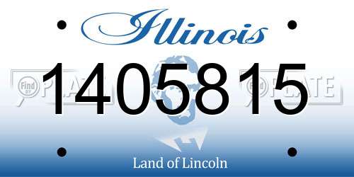 1405815 Illinois License Plate