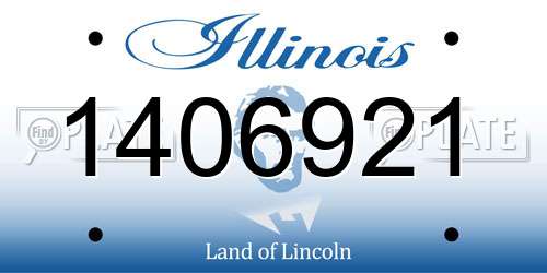 1406921 Illinois License Plate