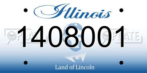 1408001 Illinois License Plate