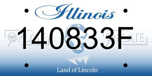 140833F Illinois License Plate