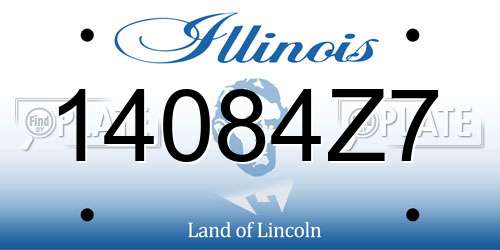 14084Z7 Illinois License Plate