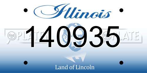 140935 Illinois License Plate