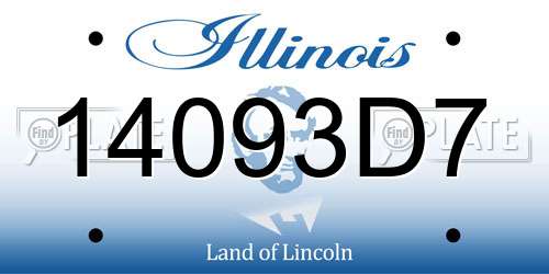 14093D7 Illinois License Plate