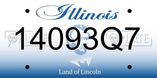 14093Q7 Illinois License Plate