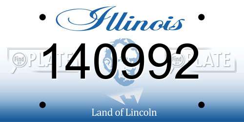 140992 Illinois License Plate