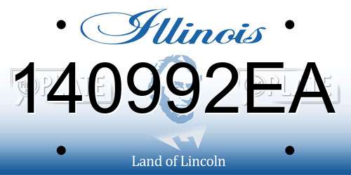 140992EA Illinois License Plate