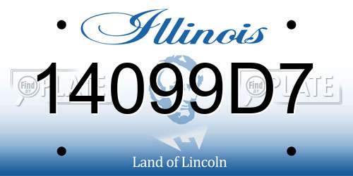 14099D7 Illinois License Plate