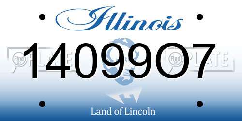 14099O7 Illinois License Plate