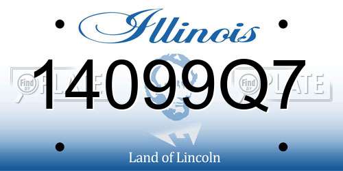14099Q7 Illinois License Plate