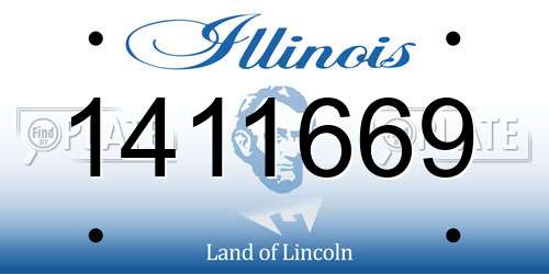 1411669 Illinois License Plate