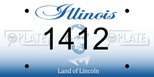 1412 Illinois License Plate