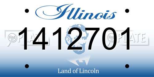 1412701 Illinois License Plate