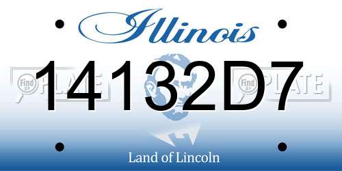 14132D7 Illinois License Plate