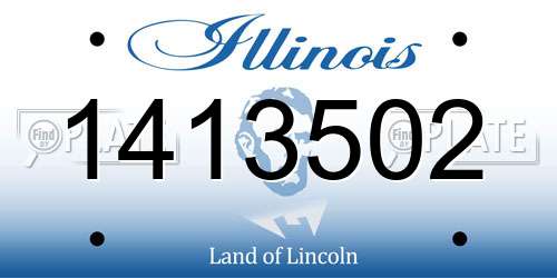 1413502 Illinois License Plate